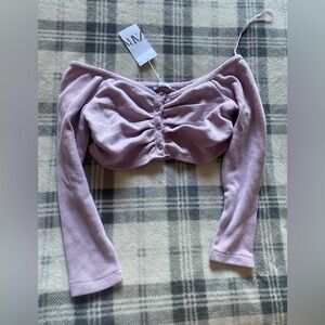 Zara Lavender Knit Top NWT